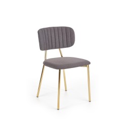'K362 Chair, Upholstery - Dark Ash, Legs - Gold' 'K362 Chair, Upholstery - Dark Ash, Legs - Gold'
