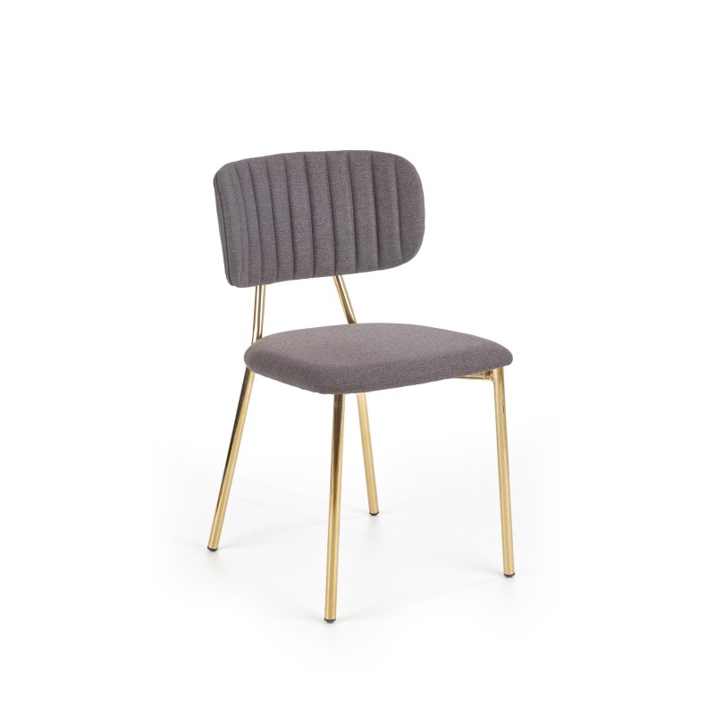 'K362 Chair, Upholstery - Dark Ash, Legs - Gold' 'K362 Chair, Upholstery - Dark Ash, Legs - Gold'