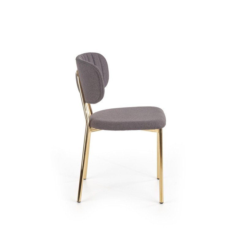 'K362 Chair, Upholstery - Dark Ash, Legs - Gold' 'K362 Chair, Upholstery - Dark Ash, Legs - Gold'