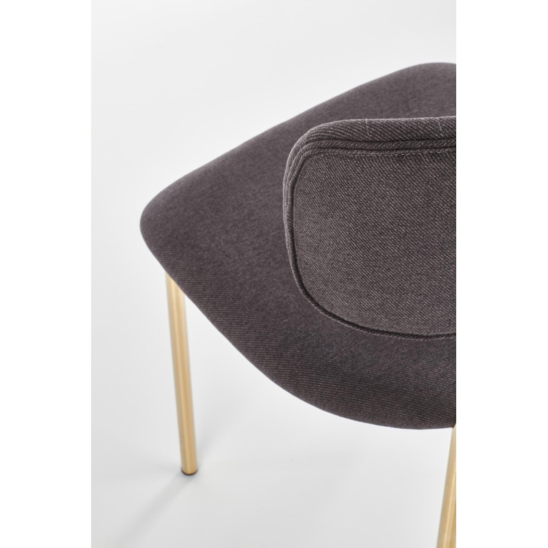 'K362 Chair, Upholstery - Dark Ash, Legs - Gold' 'K362 Chair, Upholstery - Dark Ash, Legs - Gold'