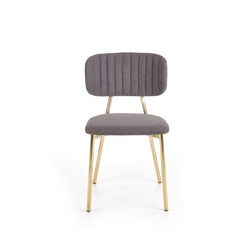'K362 Chair, Upholstery - Dark Ash, Legs - Gold' 'K362 Chair, Upholstery - Dark Ash, Legs - Gold'