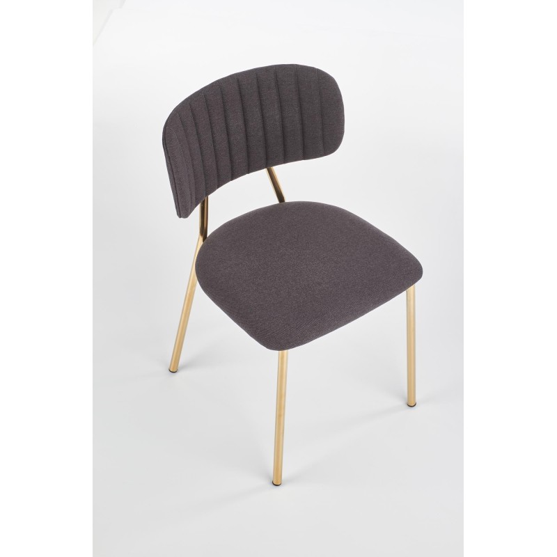 'K362 Chair, Upholstery - Dark Ash, Legs - Gold' 'K362 Chair, Upholstery - Dark Ash, Legs - Gold'