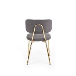 'K362 Chair, Upholstery - Dark Ash, Legs - Gold' 'K362 Chair, Upholstery - Dark Ash, Legs - Gold'