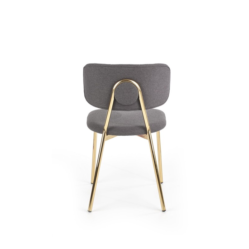 'K362 Chair, Upholstery - Dark Ash, Legs - Gold' 'K362 Chair, Upholstery - Dark Ash, Legs - Gold'