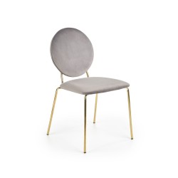 'K363 Chair, Upholstery - Ash Grey, Legs - Gold'
