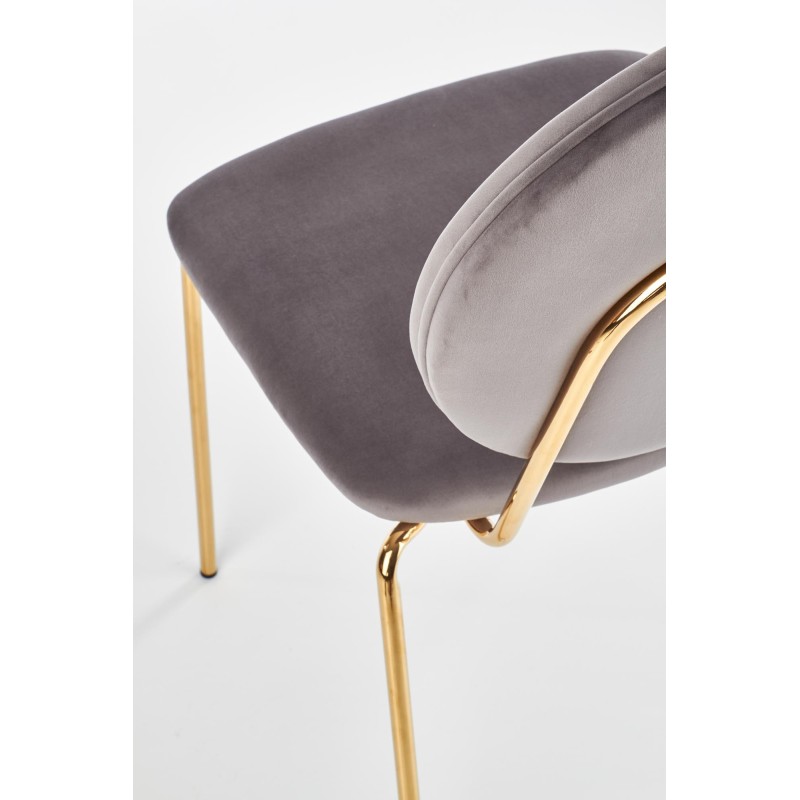 'K363 Chair, Upholstery - Ash Grey, Legs - Gold' 'K363 Chair, Upholstery - Ash Grey, Legs - Gold'