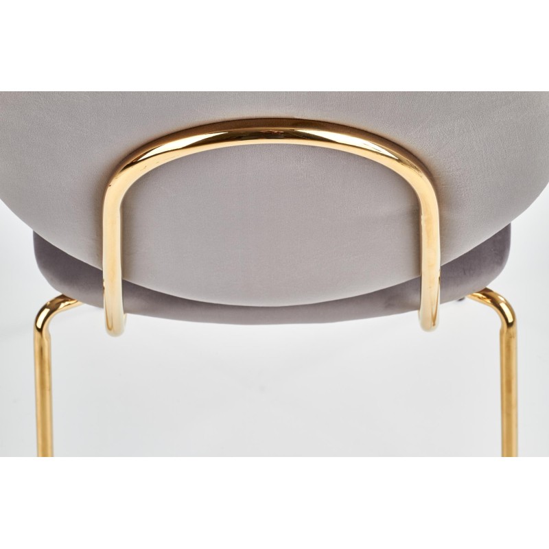 'K363 Chair, Upholstery - Ash Grey, Legs - Gold' 'K363 Chair, Upholstery - Ash Grey, Legs - Gold'