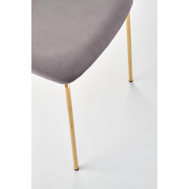 'K363 Chair, Upholstery - Ash Grey, Legs - Gold' 'K363 Chair, Upholstery - Ash Grey, Legs - Gold'