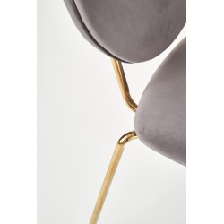 'K363 Chair, Upholstery - Ash Grey, Legs - Gold' 'K363 Chair, Upholstery - Ash Grey, Legs - Gold'