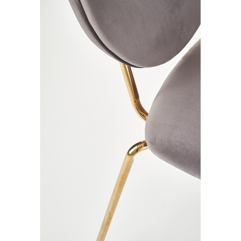 'K363 Chair, Upholstery - Ash Grey, Legs - Gold' 'K363 Chair, Upholstery - Ash Grey, Legs - Gold'