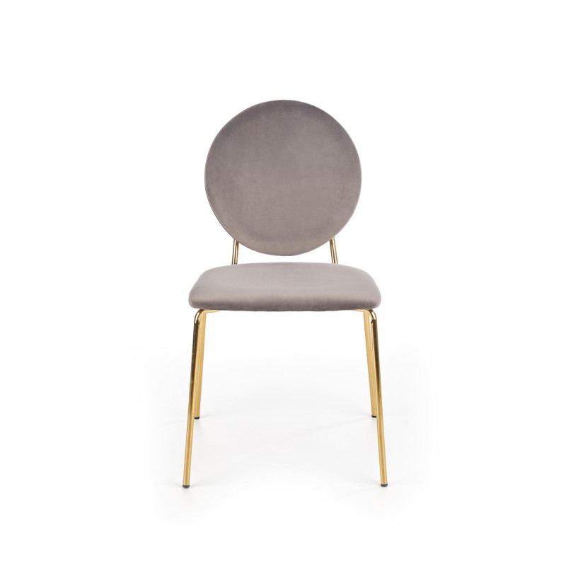 'K363 Chair, Upholstery - Ash Grey, Legs - Gold' 'K363 Chair, Upholstery - Ash Grey, Legs - Gold'