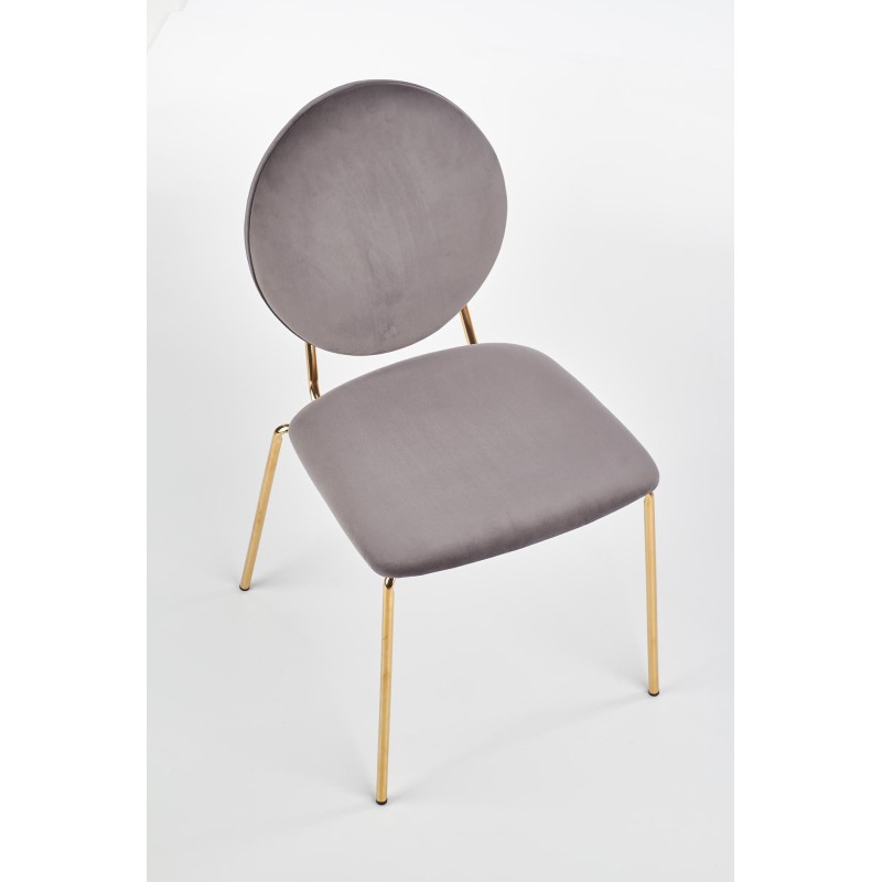 'K363 Chair, Upholstery - Ash Grey, Legs - Gold' 'K363 Chair, Upholstery - Ash Grey, Legs - Gold'