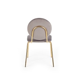 'K363 Chair, Upholstery - Ash Grey, Legs - Gold' 'K363 Chair, Upholstery - Ash Grey, Legs - Gold'