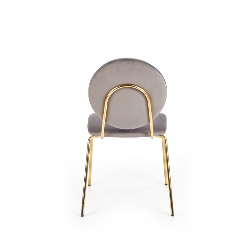 'K363 Chair, Upholstery - Ash Grey, Legs - Gold' 'K363 Chair, Upholstery - Ash Grey, Legs - Gold'