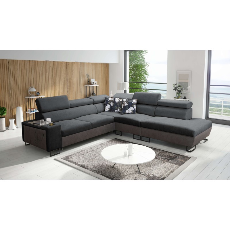 Prestige IX Ecksofa mit Schlaffunktion und USB-Anschluss - Weich im Griff, Freya 210.24 + Tauro 8207