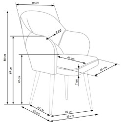 'K364 Ash Grey Chair' 'K364 Ash Grey Chair'
