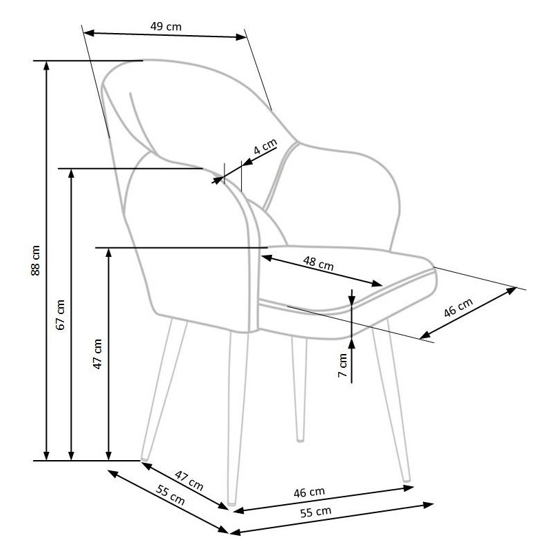 'K364 Ash Grey Chair' 'K364 Ash Grey Chair'