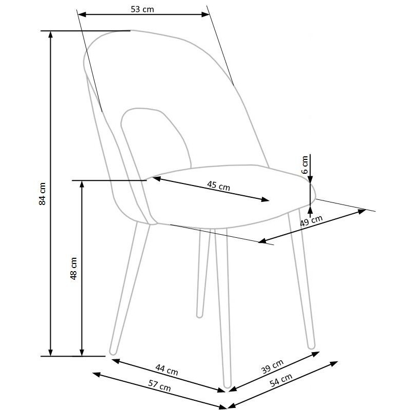 'K384 Ash Grey / Black Chair' 'K384 Ash Grey / Black Chair'
