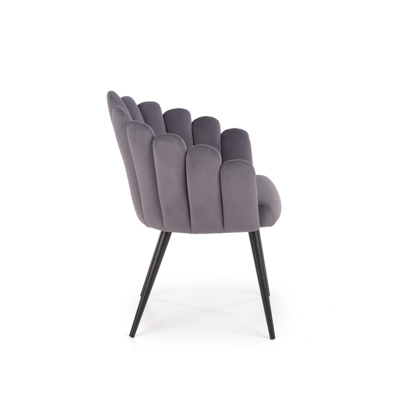 'K410 Ash Grey Velvet Chair' 'K410 Ash Grey Velvet Chair'