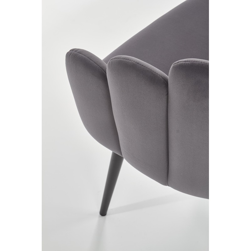 'K410 Ash Grey Velvet Chair' 'K410 Ash Grey Velvet Chair'