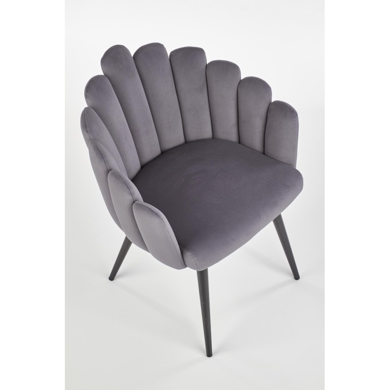 'K410 Ash Grey Velvet Chair' 'K410 Ash Grey Velvet Chair'