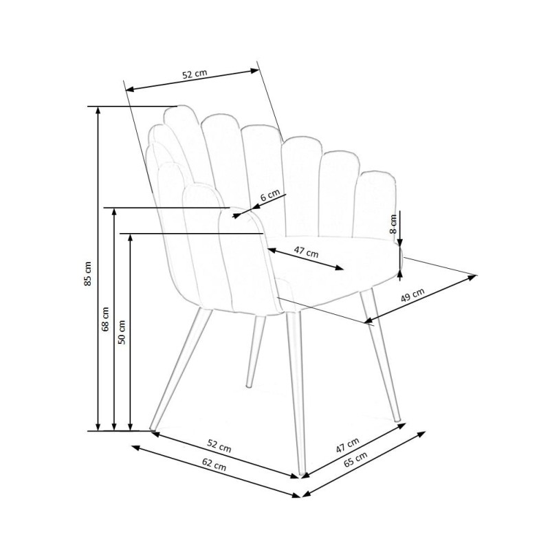 'K410 Ash Grey Velvet Chair' 'K410 Ash Grey Velvet Chair'