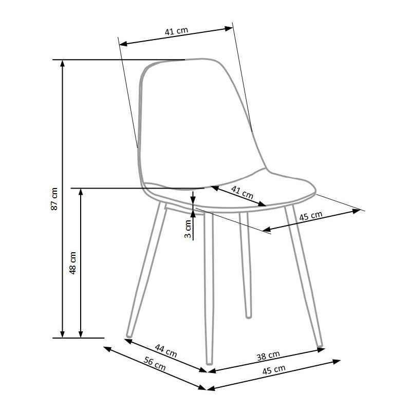 K417 Ash Grey Velvet Chair K417 Ash Grey Velvet Chair