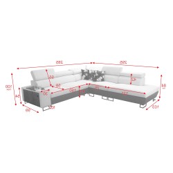 Ecksofa Prestige IX mit Schlaffunktion und USB-Anschluss - Weich im Griff, Freya 210.02 + Tauro 8203 Ecksofa Prestige IX mit Schlaffunktion und USB-Anschluss - Weich im Griff, Freya 210.02 + Tauro 8203
