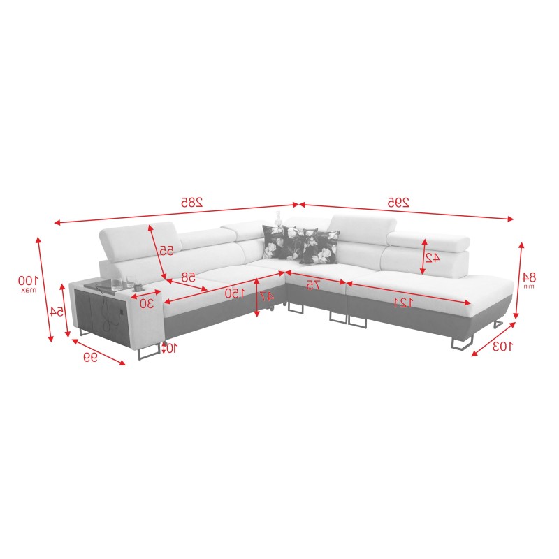 Ecksofa Prestige IX mit Schlaffunktion und USB-Anschluss - Weich im Griff, Freya 210.02 + Tauro 8203 Ecksofa Prestige IX mit Schlaffunktion und USB-Anschluss - Weich im Griff, Freya 210.02 + Tauro 8203