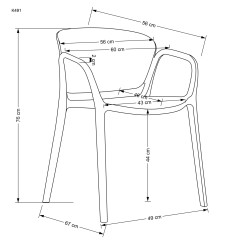 'K491 Black Plastic Chair' 'K491 Black Plastic Chair'
