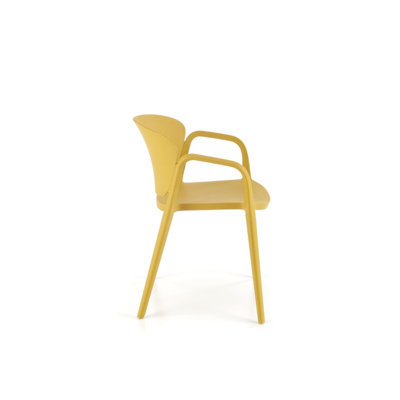 'K491 Mustard Plastic Chair' 'K491 Mustard Plastic Chair'