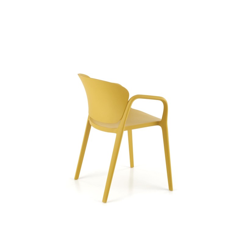 'K491 Mustard Plastic Chair' 'K491 Mustard Plastic Chair'