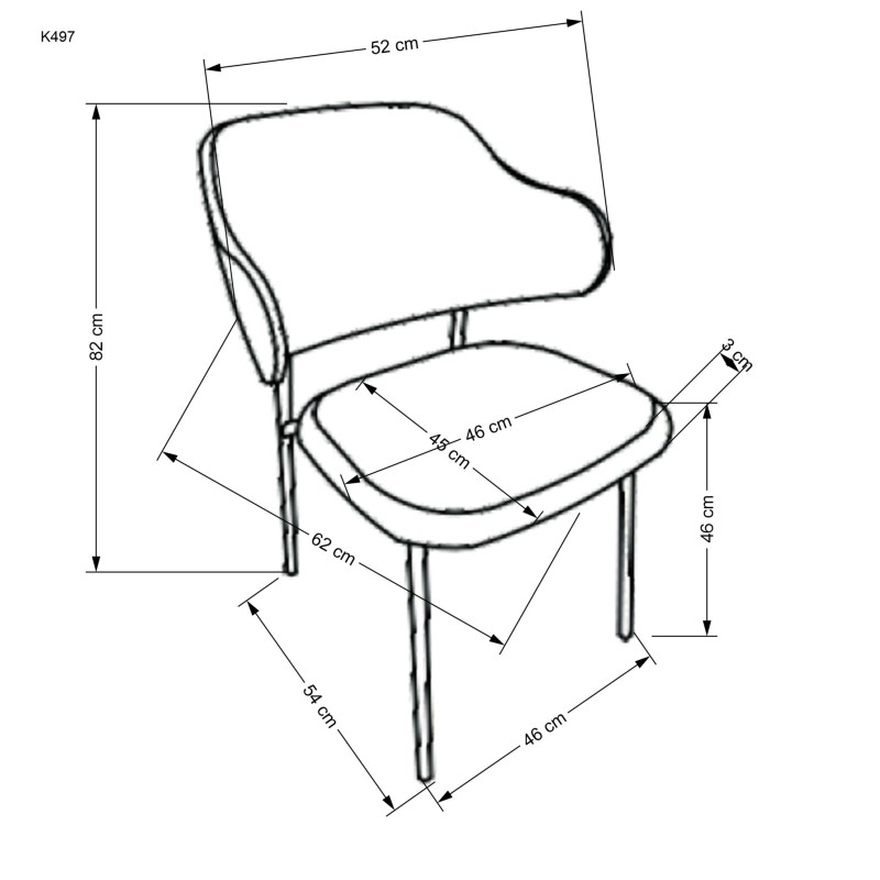 'K497 Light Ash Grey Chair' 'K497 Light Ash Grey Chair'