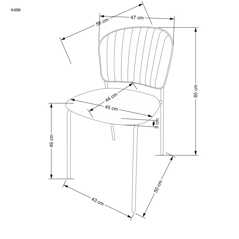 'K499 Ash Grey Chair' 'K499 Ash Grey Chair'
