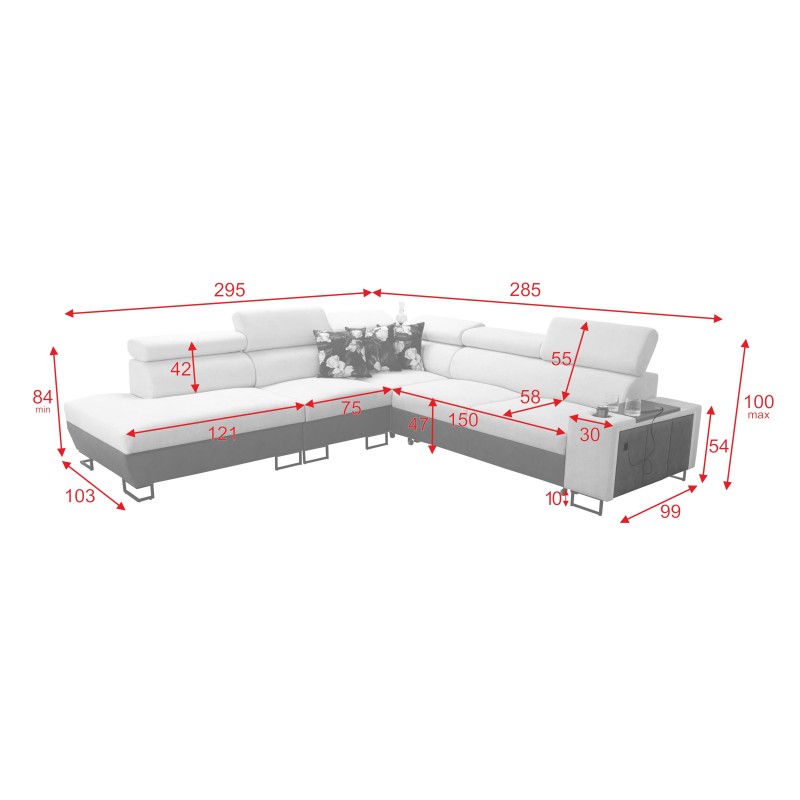 Prestige IX Ecksofa mit Schlaffunktion und USB-Anschluss - Weich im Griff, Freya 210.24 + Tauro 8207 Prestige IX Ecksofa mit Schlaffunktion und USB-Anschluss - Weich im Griff, Freya 210.24 + Tauro 8207