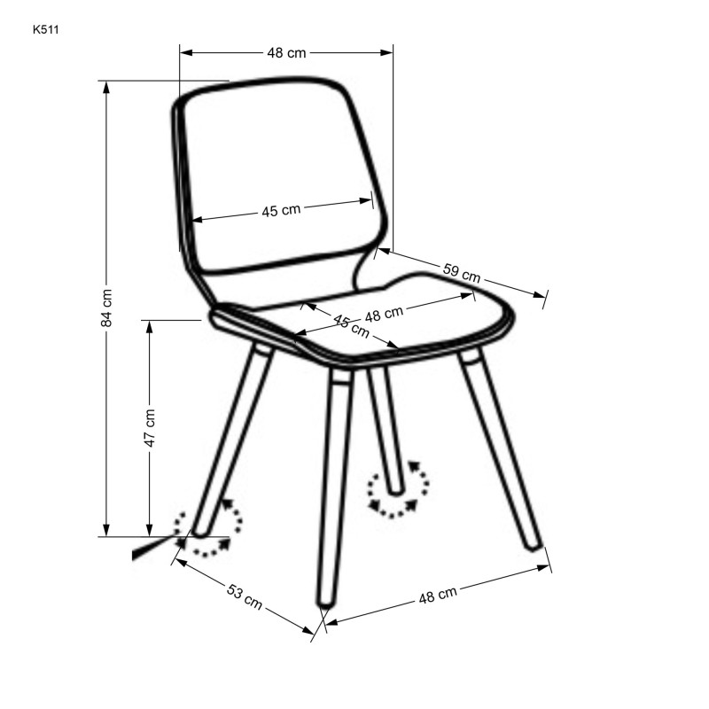 'K511 Cream / Walnut Chair' 'K511 Cream / Walnut Chair'