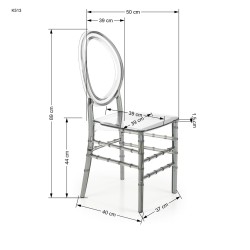 'K513 Polycarbonate Chair, Smoked' 'K513 Polycarbonate Chair, Smoked'