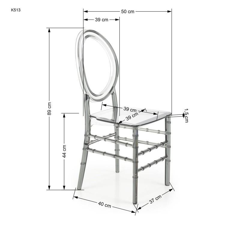'K513 Polycarbonate Chair, Smoked' 'K513 Polycarbonate Chair, Smoked'