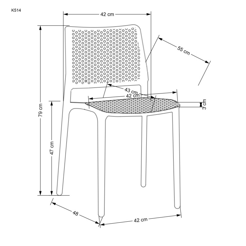K514 krzesło biały (1p 4szt) K514 krzesło biały (1p 4szt)