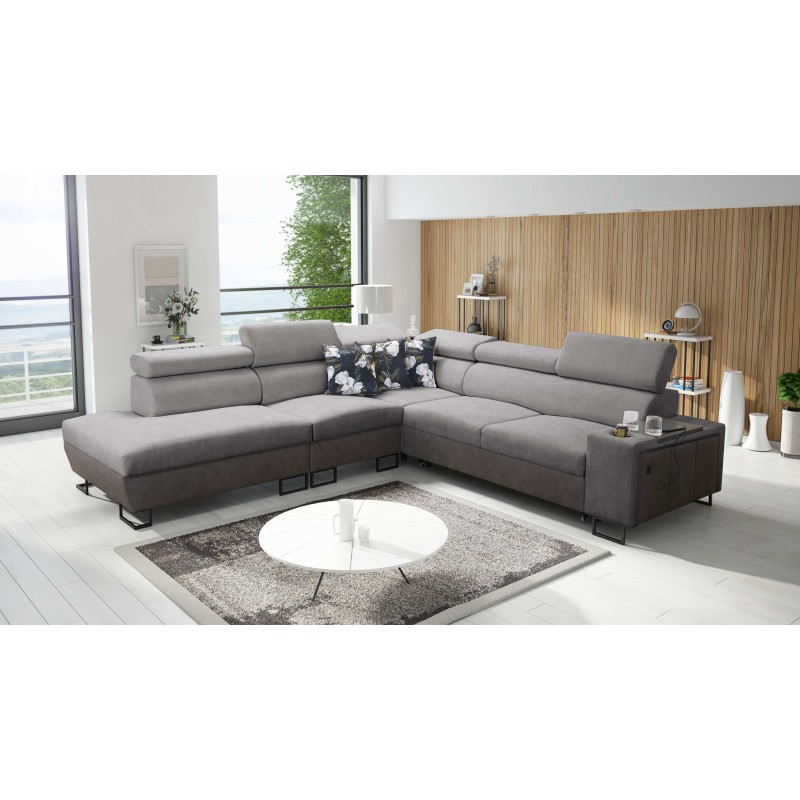 Prestige IX Ecksofa mit Schlaffunktion und USB-Anschluss - Weich im Griff, Freya 210.23 + Tauro 8207