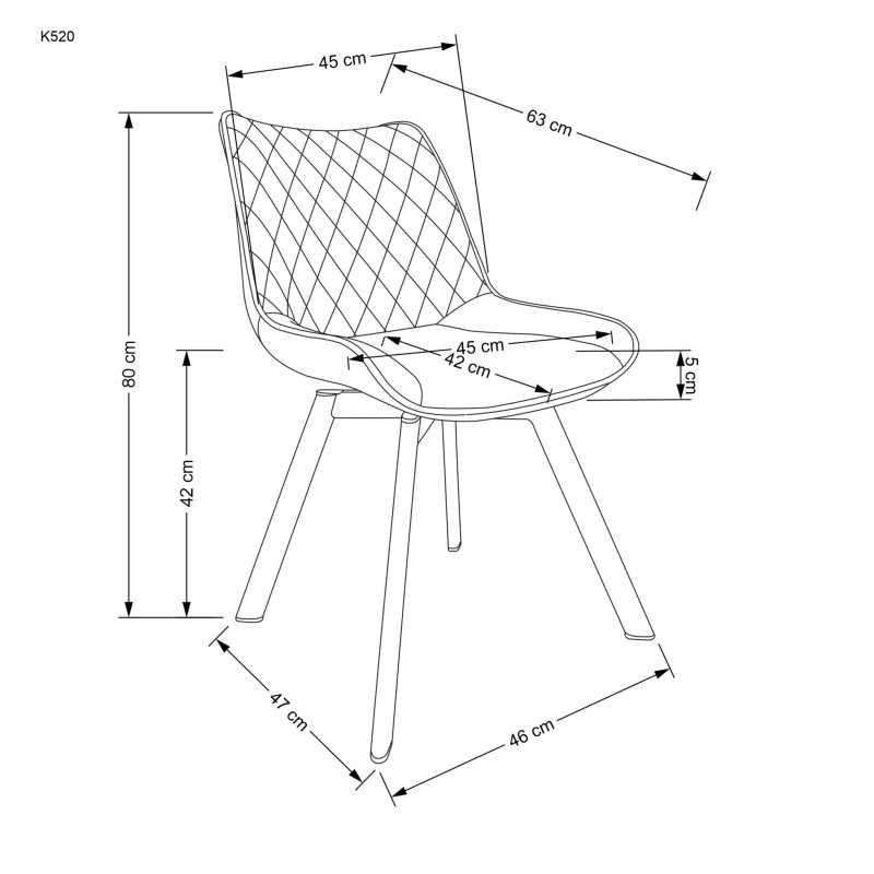'K520 Chair Legs - Black, Seat - Dark Green' 'K520 Chair Legs - Black, Seat - Dark Green'