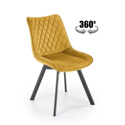 'K520 Chair Legs - Black, Seat - Mustard' 'K520 Chair Legs - Black, Seat - Mustard'