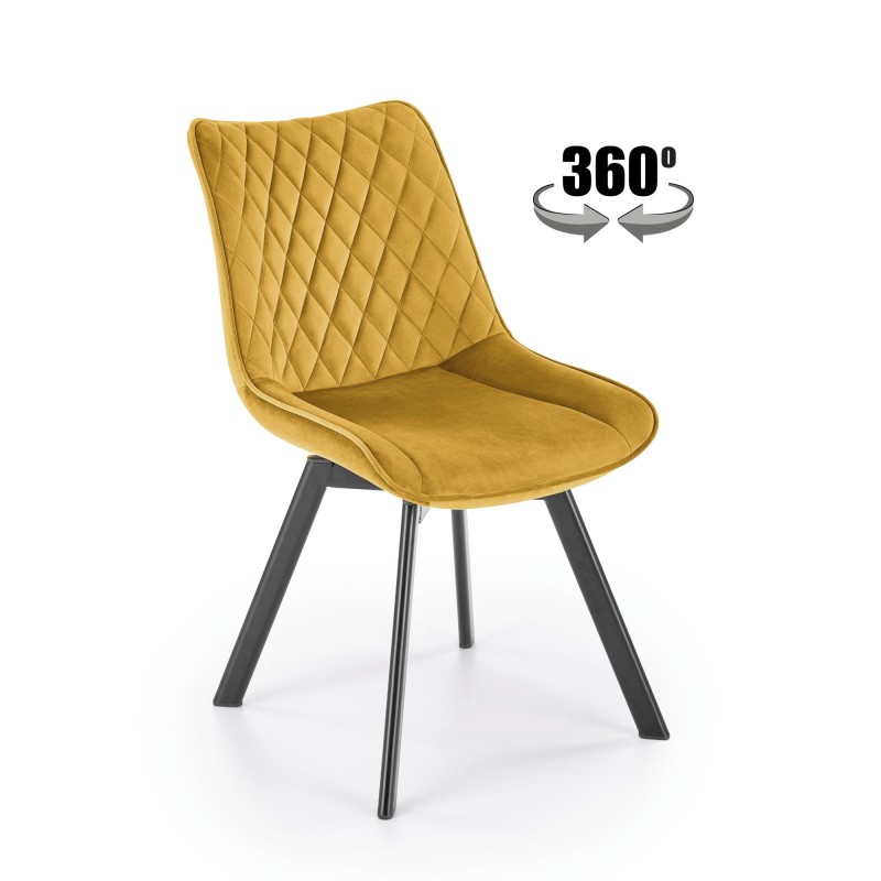 'K520 Chair Legs - Black, Seat - Mustard' 'K520 Chair Legs - Black, Seat - Mustard'