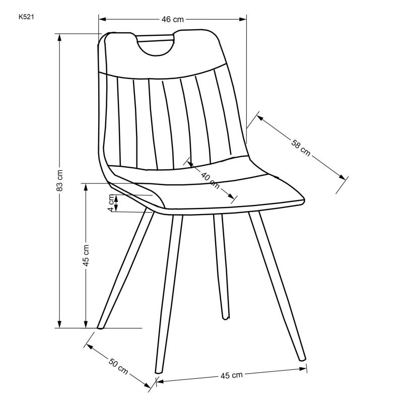 K521 krzesło musztardowy (1p 4szt) K521 krzesło musztardowy (1p 4szt)