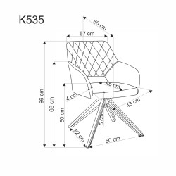 K535 krzesło popielaty (1p 2szt) K535 krzesło popielaty (1p 2szt)