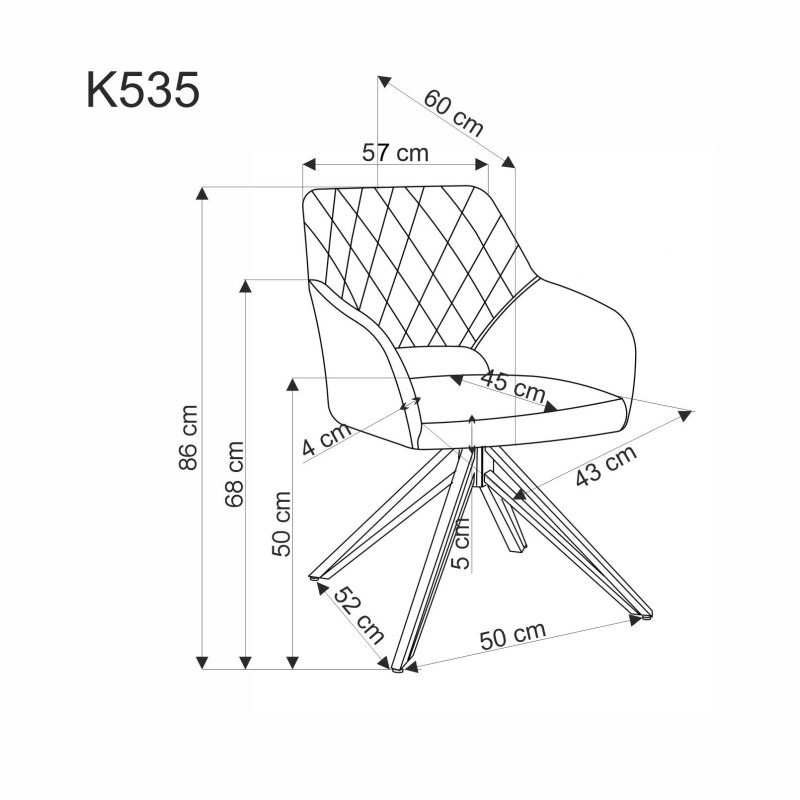 K535 krzesło popielaty (1p 2szt) K535 krzesło popielaty (1p 2szt)