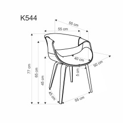 'K544 Ash Grey / Walnut Chair' 'K544 Ash Grey / Walnut Chair'