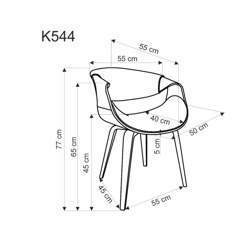 'K544 Ash Grey / Walnut Chair' 'K544 Ash Grey / Walnut Chair'