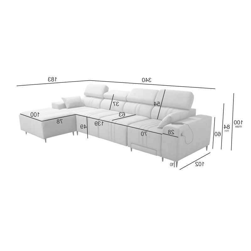 Verona XII Mix Corner Sofa with Sleeping Function Velour, Vena 6 - elegance and comfort in one piece of furniture Verona XII Mix Corner Sofa with Sleeping Function Velour, Vena 6 - elegance and comfort in one piece of furniture