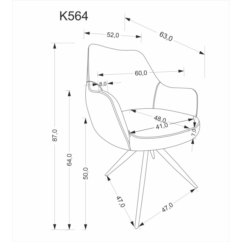 K564 krzesło beżowy (1p 1szt) K564 krzesło beżowy (1p 1szt)